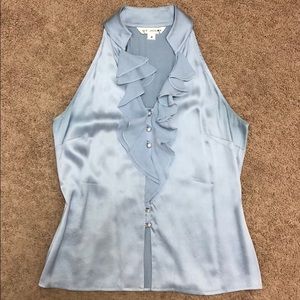 COPY - St. John powder blue rufffle shell